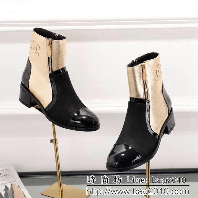 CHANEL香奈兒 官網同步 2018秋冬女神必備 時尚牛皮短靴 QZS2559